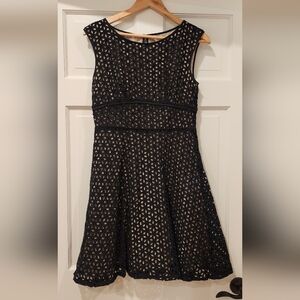 LOFT Black EYELET SUNDRESS